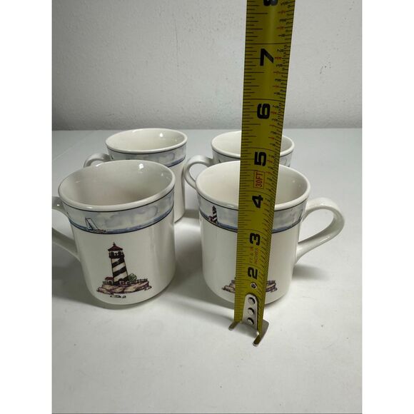 Set of 4 Totally Today Coastal Lighthouse Mugs 8oz. - Picture 4 of 5